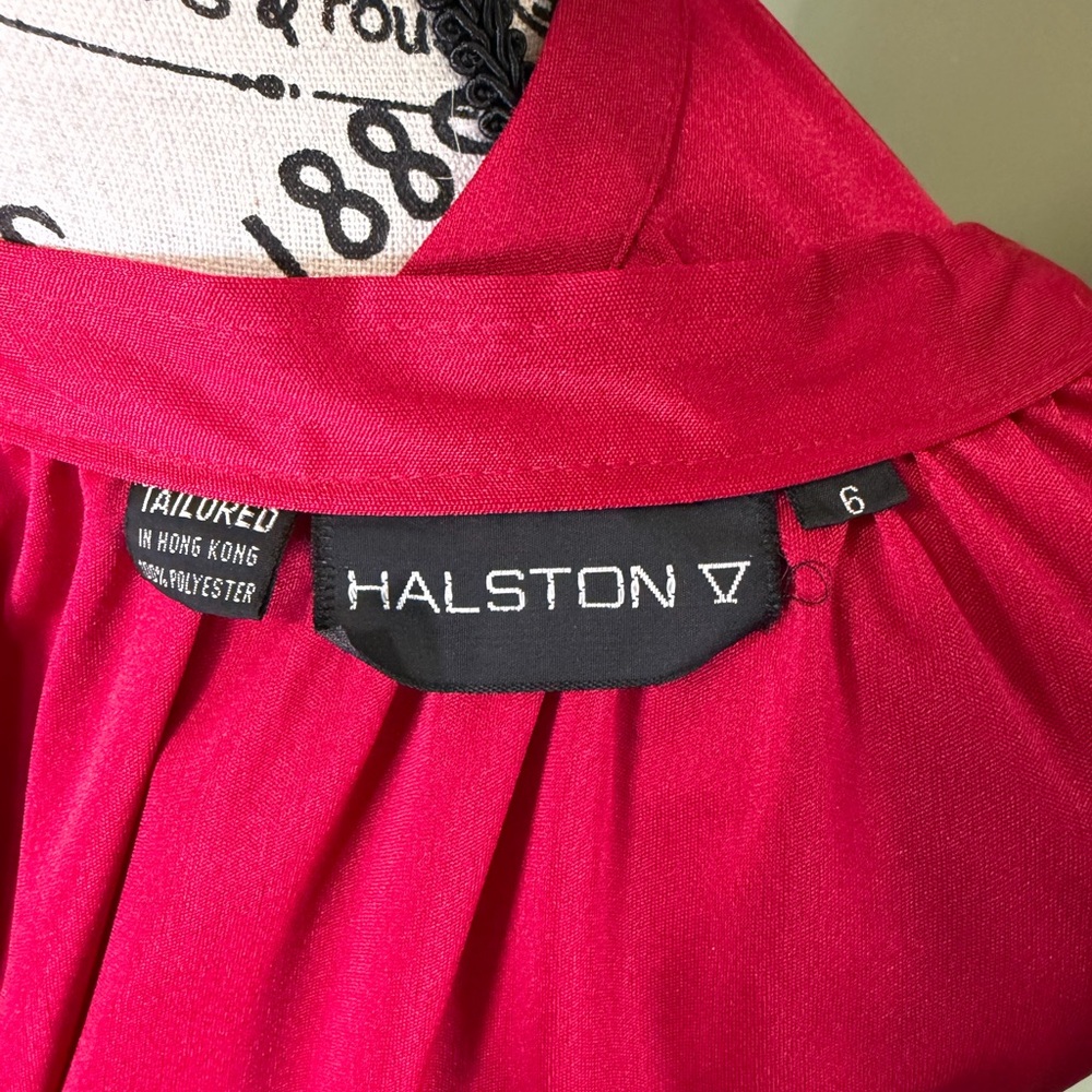 Vintage Halston Heritage Bold Fuchsia Long Sleeve Dress 2piece - Picture 9 of 11